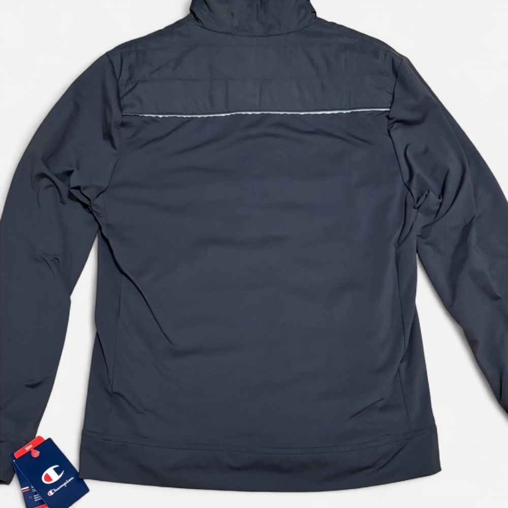 Champion Mixed Media Gray Quilted Hybrid Full-Zip Jacket Small - Picture 2 of 5